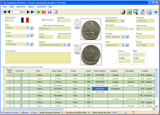 Capture Ma collection de pi�ces